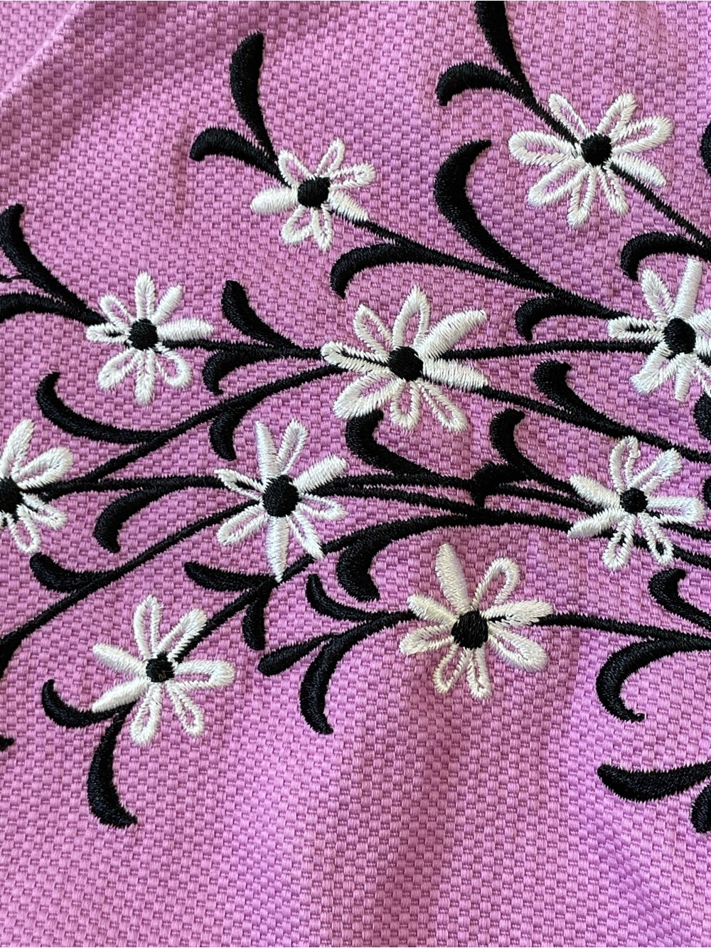 Bob Mackie Wearable Art Lavender Jacket Black and White Floral Embroidery Size M - Picture 5 of 9